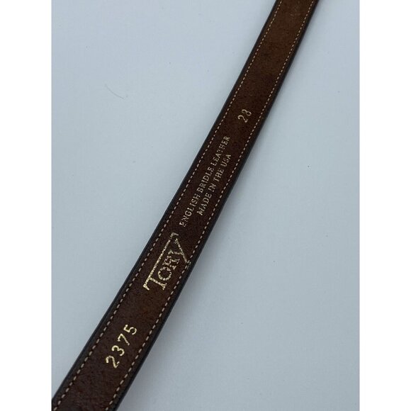 Tory Brown Genuine Leather Belt Women's Size 28 Skinny 3/4 wide 2375 USA Made - Picture 5 of 8